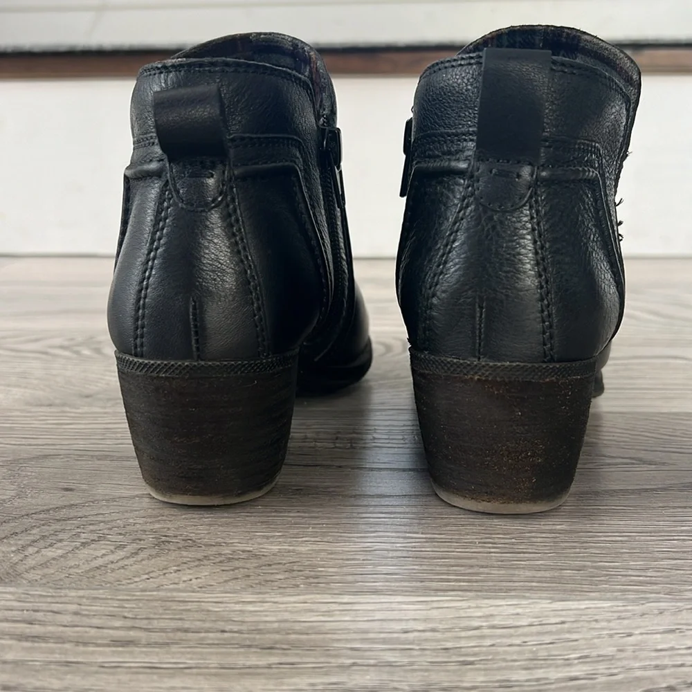 Rockport Cobb Hill Anisa Women’s Black Leather Ankle Boots Size 7‎